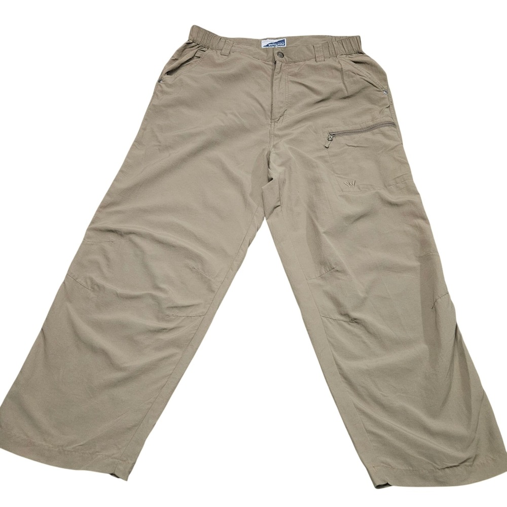 White Sierra Hiking Pants Mens 34 Tan Nylon Insect Shield Outdoor Hiking Utility